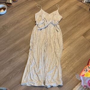SHEIN Silver Glitter Jumpsuit